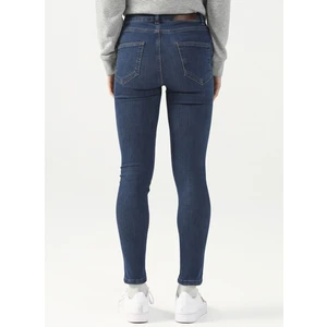 Yüksek Bel Skinny Paça Super Skinny Koyu İndigo Kadın Denim Pantolon DELLA-2