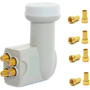 Ata Elektronik 4lü  Dörtlü Universal 4 Çıkış Hd 3D 4K Lnb Elenbi Lenebe Gold Sarı Uç Konnektörlü Seri + 8 Adet Gold F Hediyeli