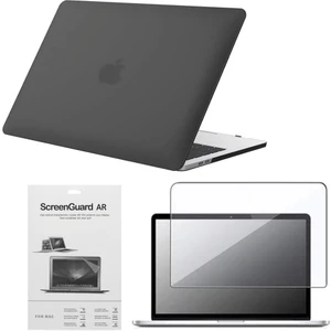 Apple 13" Macbook Pro M2 A2686 Siyah Kılıf Koruyucu + Ekran Film CMPTM2-133B