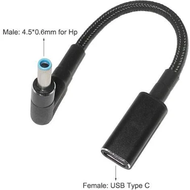 Motorobit Dişi Type C - Erkek 4.5x0.6mm Hp Dönüştürücü Kablo Tip-C To