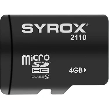 Syrox Professional Microsdxc With Adapter Read Speed 30MB/S Write Speed 20MB/S4 GB Hafıza