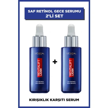 L'Oréal Paris Loreal 2'li  Revitalift Lazer Saf Retinol Gece Serumu