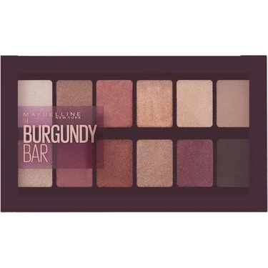 Maybelline New York Göz Farı Paleti - The Burgundy Eye Shadow Palette - 12 Kızıl Ton Mat ve