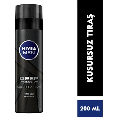 NIVEA Men Deep Dimension Tıraş Jeli 200ml; Kusursuz