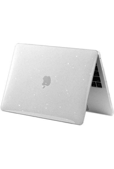 Macbook Air 13.6  A2681 Uyumlu M2 - A3113 M3  A3240 M4 Çipli Parlak Kristal Simli Şeffaf Kılıf Hardcase