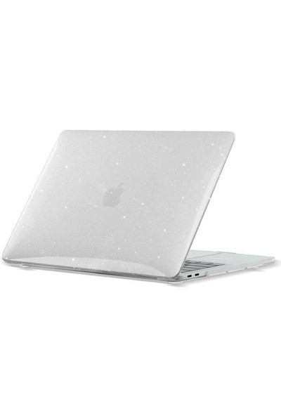 Macbook Air 13.6  A2681 Uyumlu M2 - A3113 M3  A3240 M4 Çipli Parlak Kristal Simli Şeffaf Kılıf Hardcase