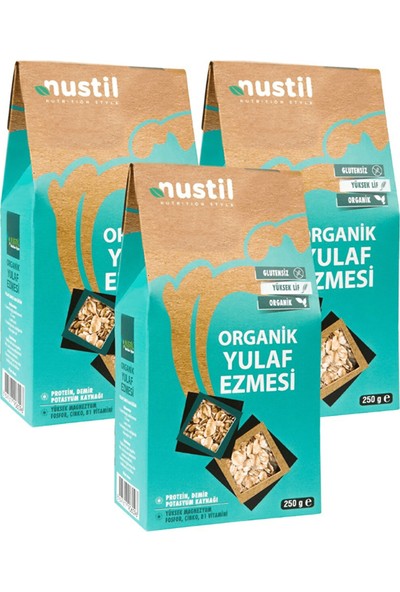 Nustil Nutrition Style Nustil Organik Glutensiz Yulaf Ezmesi 250 gr x 3