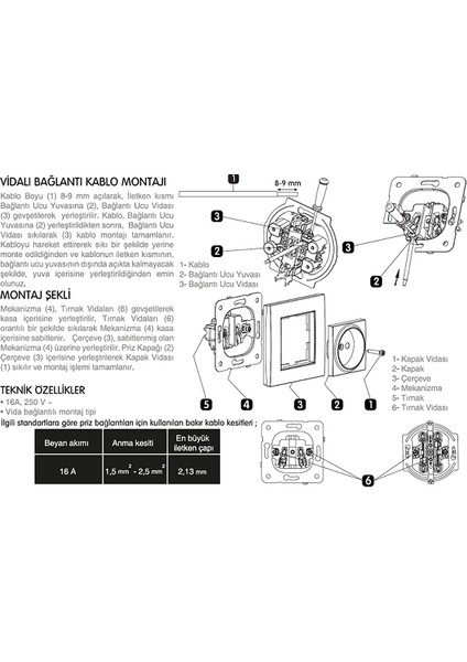 Karre Topraklı Priz - Beyaz 90960708