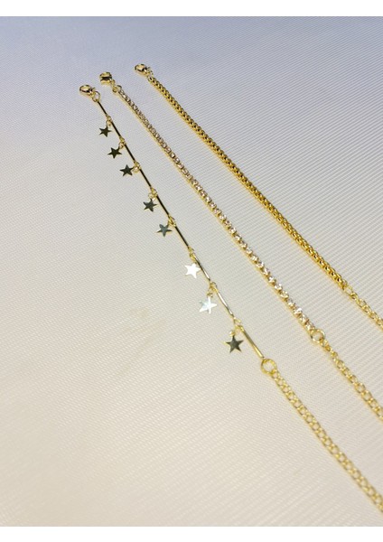 Kadın Altın Kaplama Saat Yanı Zincir Bileklik