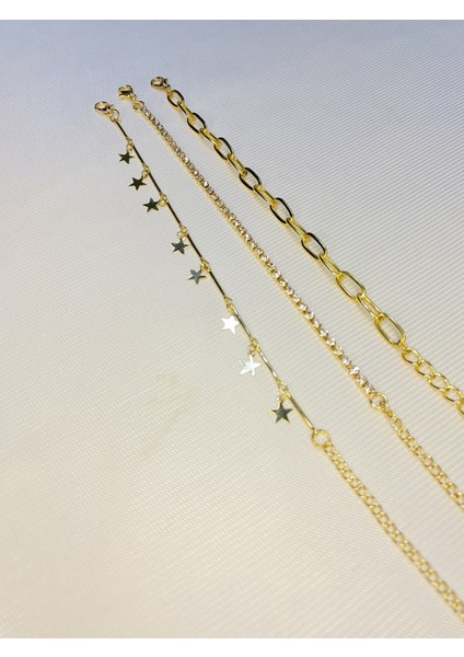 Kadın Altın Kaplama Saat Yanı Zincir Bileklik