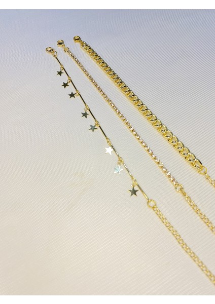 Kadın Altın Kaplama Saat Yanı Zincir Bileklik