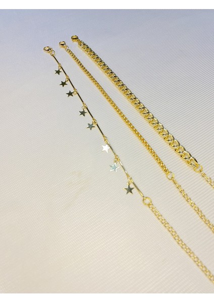 Kadın Altın Kaplama Saat Yanı Zincir Bileklik