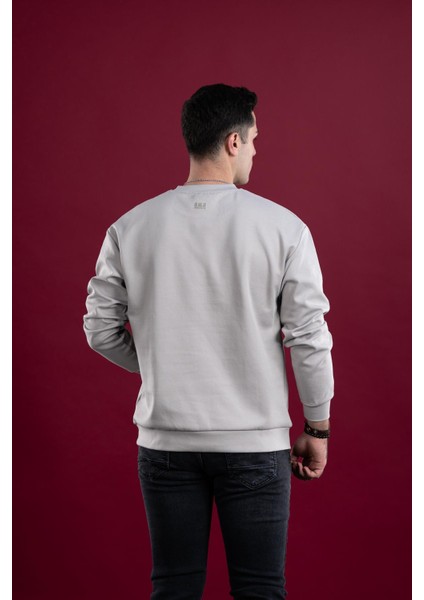 Oversize Baskılı Pamuklu Erkek Sweatshirt