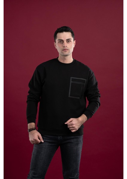 Oversize Baskılı Pamuklu Erkek Sweatshirt