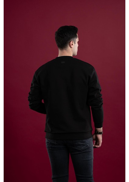 Oversize Baskılı Pamuklu Erkek Sweatshirt