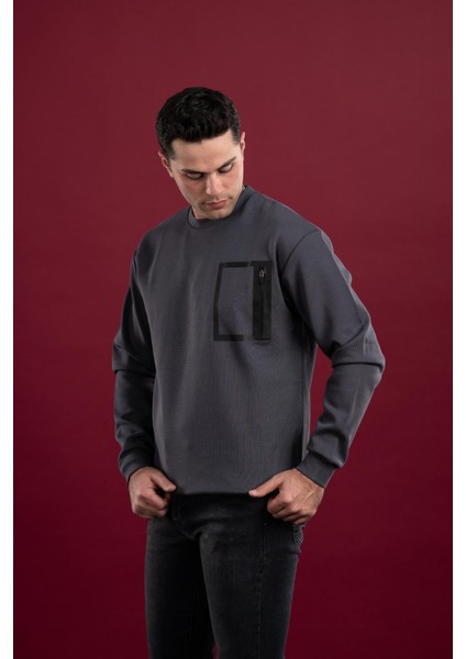 Oversize Baskılı Pamuklu Erkek Spor Sweatshirt fiyatları