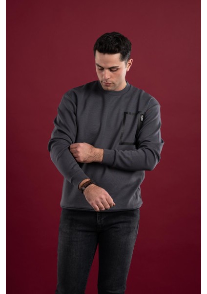 Oversize Baskılı Pamuklu Erkek Spor Sweatshirt modelleri