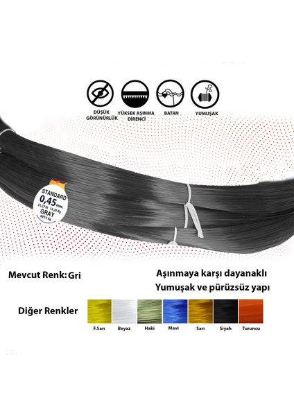 Standart 1kg Gri Çile Misina modelleri