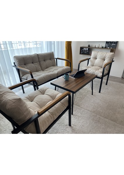 Balkon, Bahçe, Cafe - Mobilya, Metal Koltuk Takımı - 2+1+1 + Sehpa modelleri