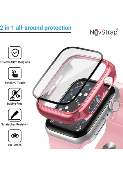 Apple Watch Seri 7/8/9 45mm ile Uyumlu Ekran Kasa Koruyucu Kapak Kılıf 360 Tam Koruma modelleri