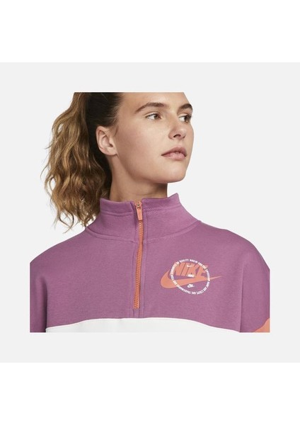 Sportswear Graphic Fleece Colorblock 1/4-Zip Kadın Sweatshirt DX5674-507 fiyatları