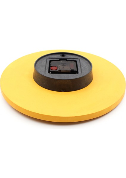 Dekoratif Renkli Daire Beton Duvar Saati 26 cm - Sarı