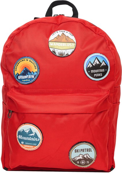 Değiştirilebilir Dağcılık Temalı Unisex Patch Günlük Spor Sırt Çantası