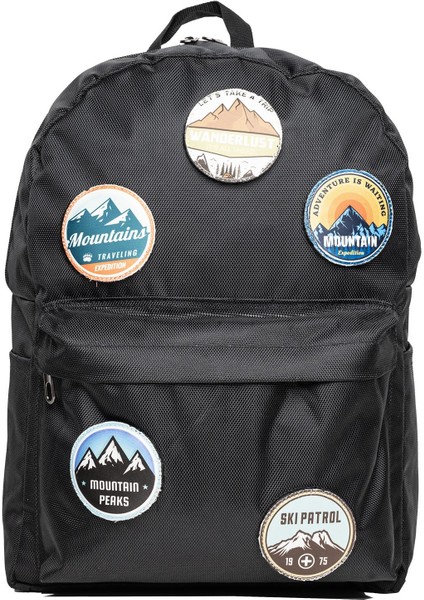 Değiştirilebilir Dağcılık Temalı Unisex Patch Günlük Spor Sırt Çantası