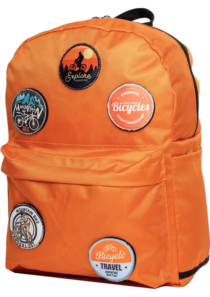 Değiştirilebilir Bisiklet Temalı Unisex Patch Günlük Spor Sırt Çantası