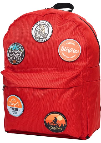 Değiştirilebilir Bisiklet Temalı Unisex Patch Günlük Spor Sırt Çantası