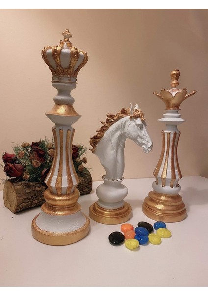 Polyester Satranç Taşları 3'lü Set