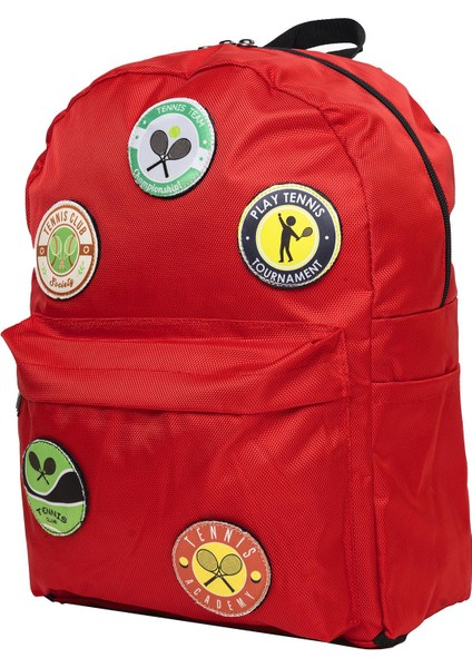 Değiştirilebilir Tenis Temalı Unisex Patch Günlük Spor Sırt Çantası