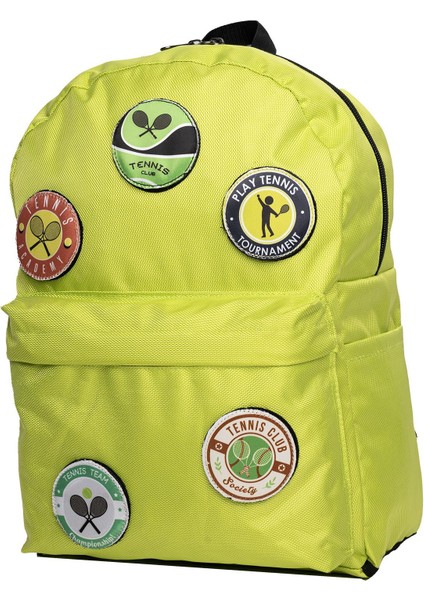 Değiştirilebilir Tenis Temalı Unisex Patch Günlük Spor Sırt Çantası