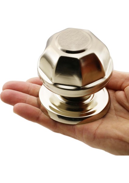 Sekizgen Niken Saten Kapı Tokmağı Topuzu Kolu Metal Tokmak