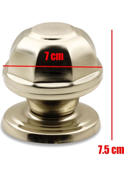 Sekizgen Niken Saten Kapı Tokmağı Topuzu Kolu Metal Tokmak