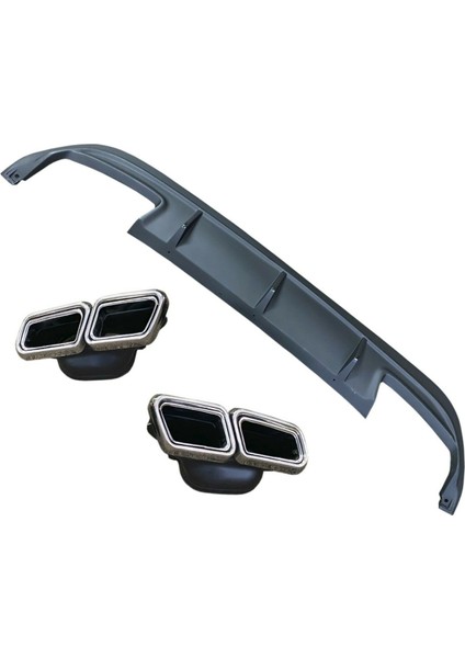 Mercedes W207 E Coupe 2014-2016 Difüzör ve Silver Egzoz Seti