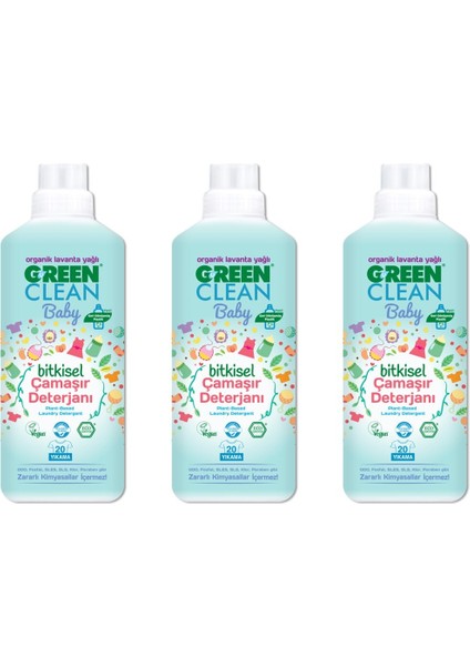 Baby Bitkisel Çamaşır Deterjanı 1000 ml Lavanta x3 Adet