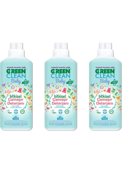 U Green Clean Baby Bitkisel Çamaşır Deterjanı 1000 ml Lavanta x3 Adet