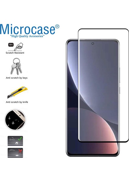 Xiaomi 12S Pro - 12S Ultra 3D Curved Tam Kaplayan Kavisli Tempered Cam - Siyah