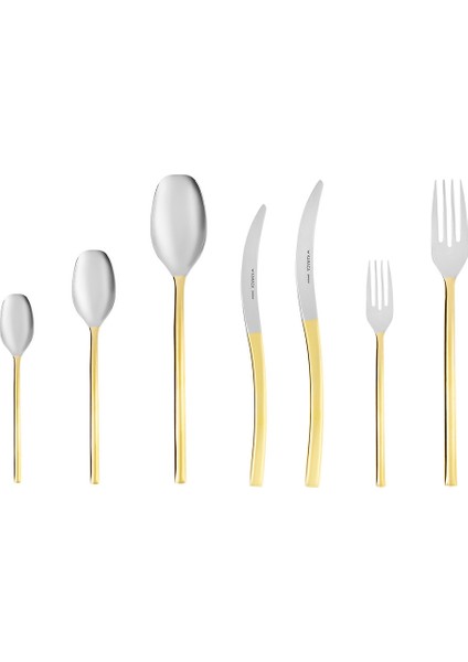 Dora 84 Parça 12 Kişilik 316 Çelik Gold Premium Kutulu Çatal Kaşık Bıçak Seti