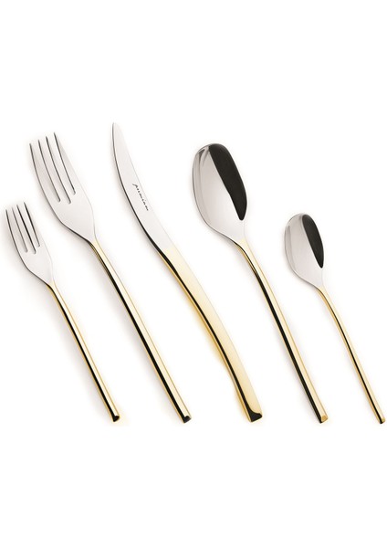 Dora 84 Parça 12 Kişilik 316 Çelik Gold Premium Kutulu Çatal Kaşık Bıçak Seti