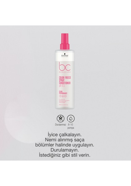 Bc Bonacure Color Freeze Ph 4.5 For Colored Dyed Hair Spray Conditioner 400 Ml