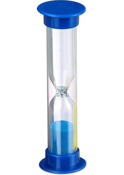 Plastik 1 Dakikalık Kum Saati 10CM. Mavi