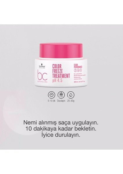 Bc Bonacure Color Freeze Ph 4.5 Boyalı Saçlar Için Renk Koruyucu Saç Maskesi 200 Ml