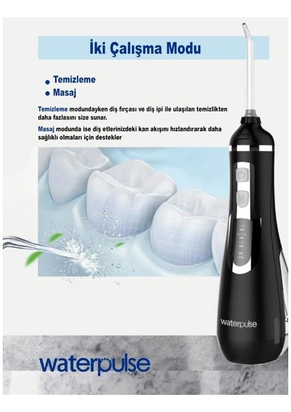 WP-V500-B Water Flosser Taşınabilir Şarjlı Masajlı Ağız Duşu (Yurt Dışından) fırsatları