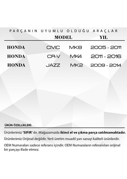 Honda Jazz, Civic, Cr-V Için Ayna Dişlisi fiyatları