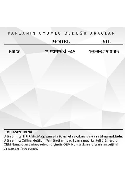 Bmw 3 Serisi E46 Için Otomotik Vites Körüğü (Siyah) fiyatları