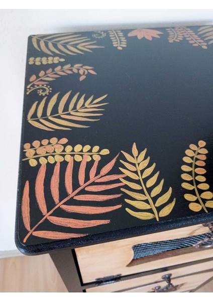 El Boyaması Çekmeceli Kapaklı Dekoratif Ahşap Dolap 105X37X37 cm modelleri