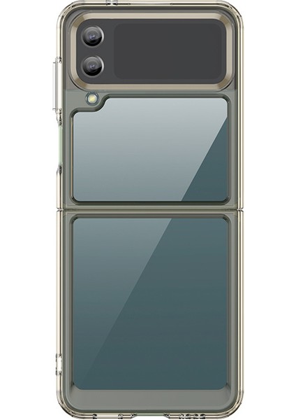 Samsung Galaxy Z Flip 4 Şeffaf Akrilik Şeker Renk Koruma Cep Telefonu Kılıfları(Yurt Dışından)
