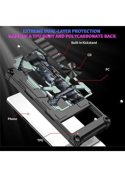 Google Pixel 7 Kamuflaj Zırhı Manyetik Stent Ağır Koruma Cep Telefonu Kılıfları(Yurt Dışından)
